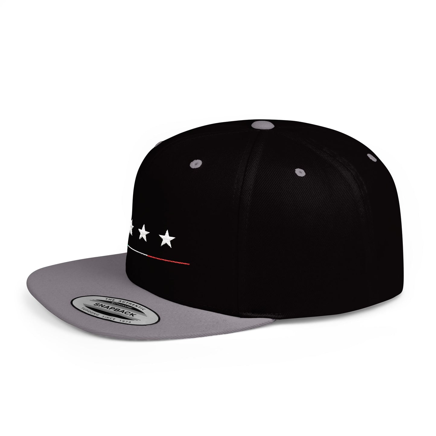 4 Star Italian Embroidered Flat Bill Snapback Hat