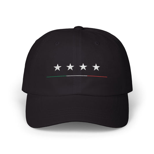 4 Star Italian Embroidered Classic Dad Cap