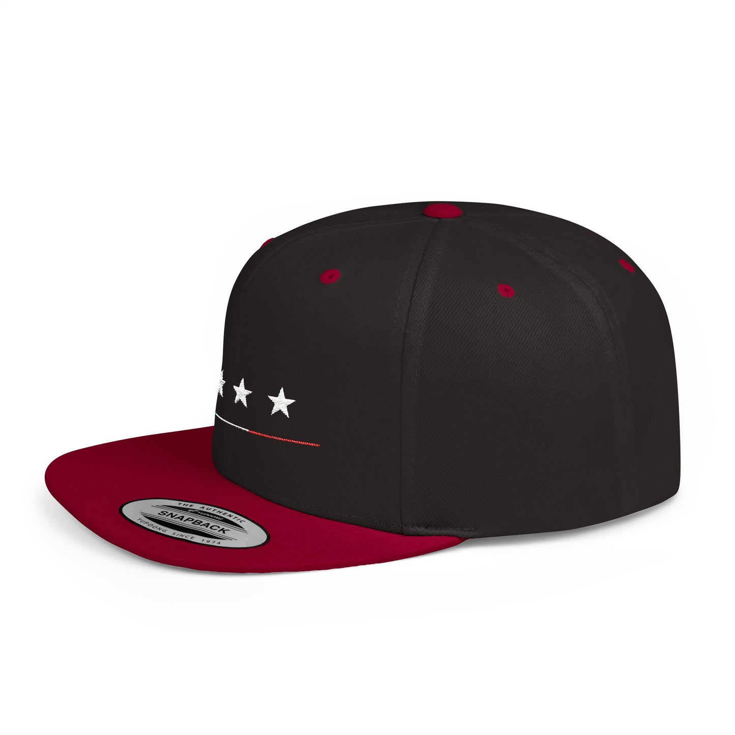 4 Star Italian Embroidered Flat Bill Snapback Hat