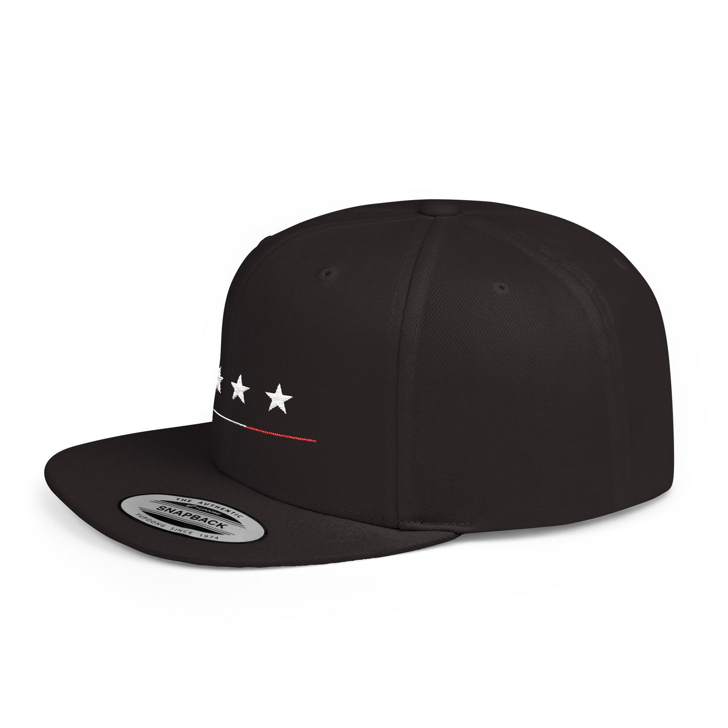 4 Star Italian Embroidered Flat Bill Snapback Hat
