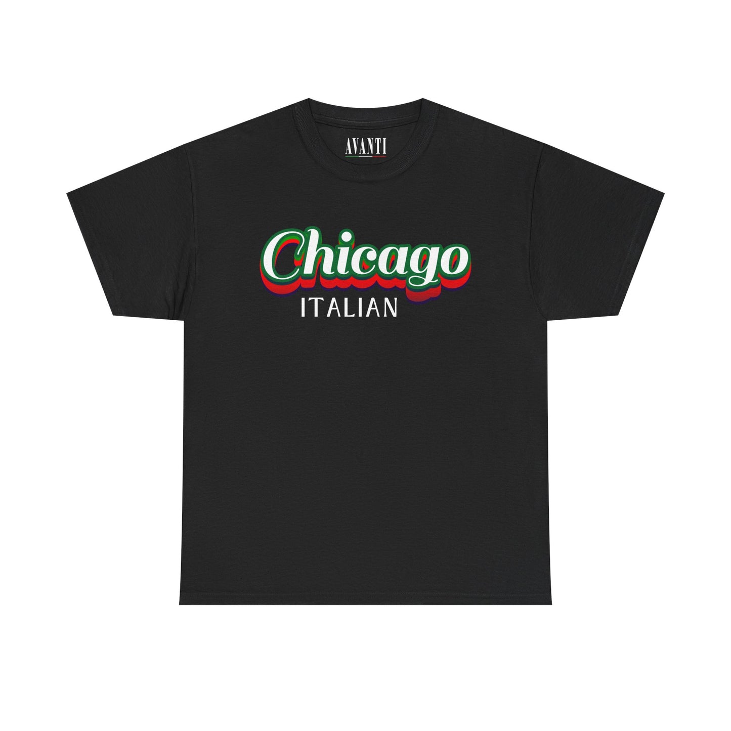 Chicago Italian Unisex Heavy Cotton Tee - Stylish Black Shirt for Proud Italians
