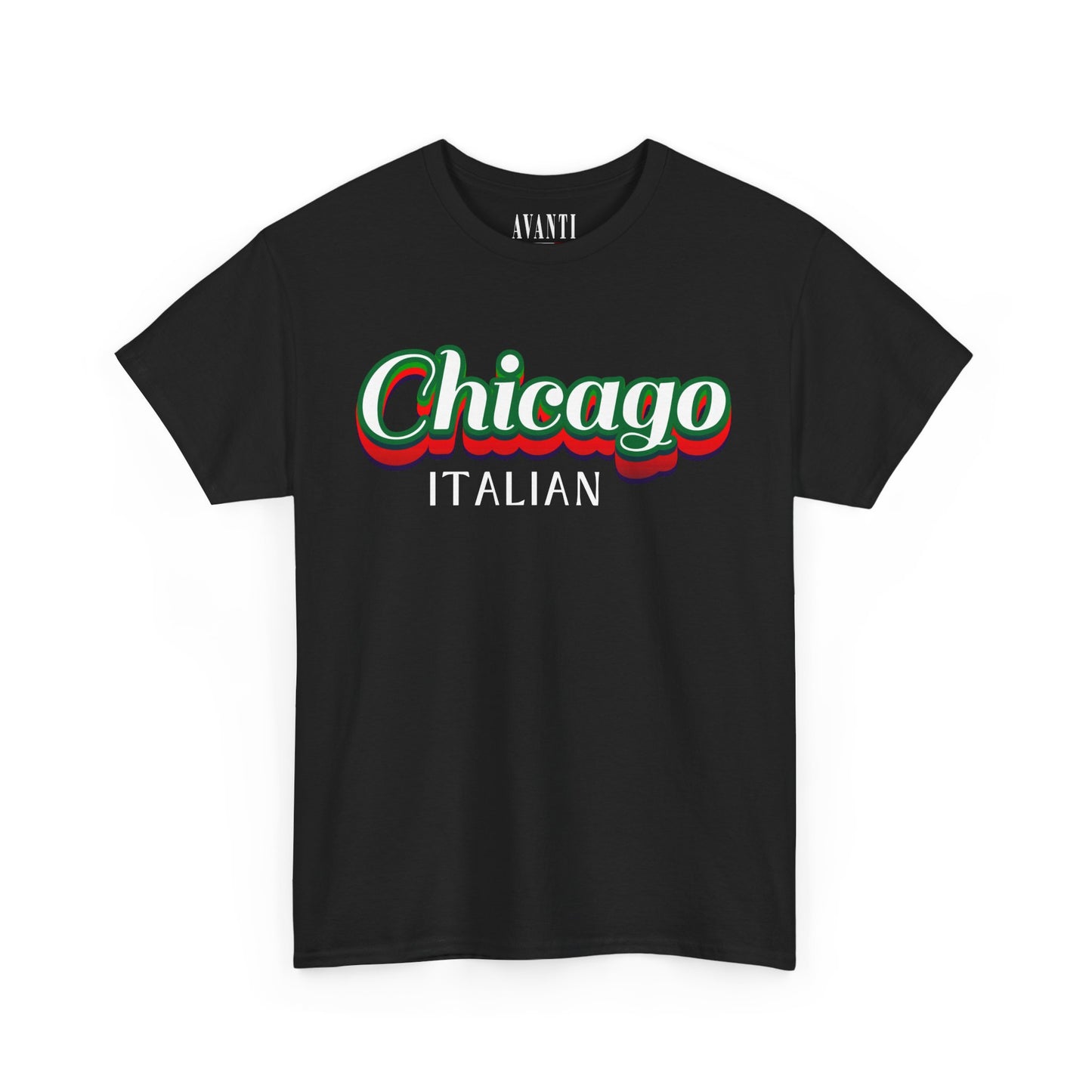 Chicago Italian Unisex Heavy Cotton Tee - Stylish Black Shirt for Proud Italians